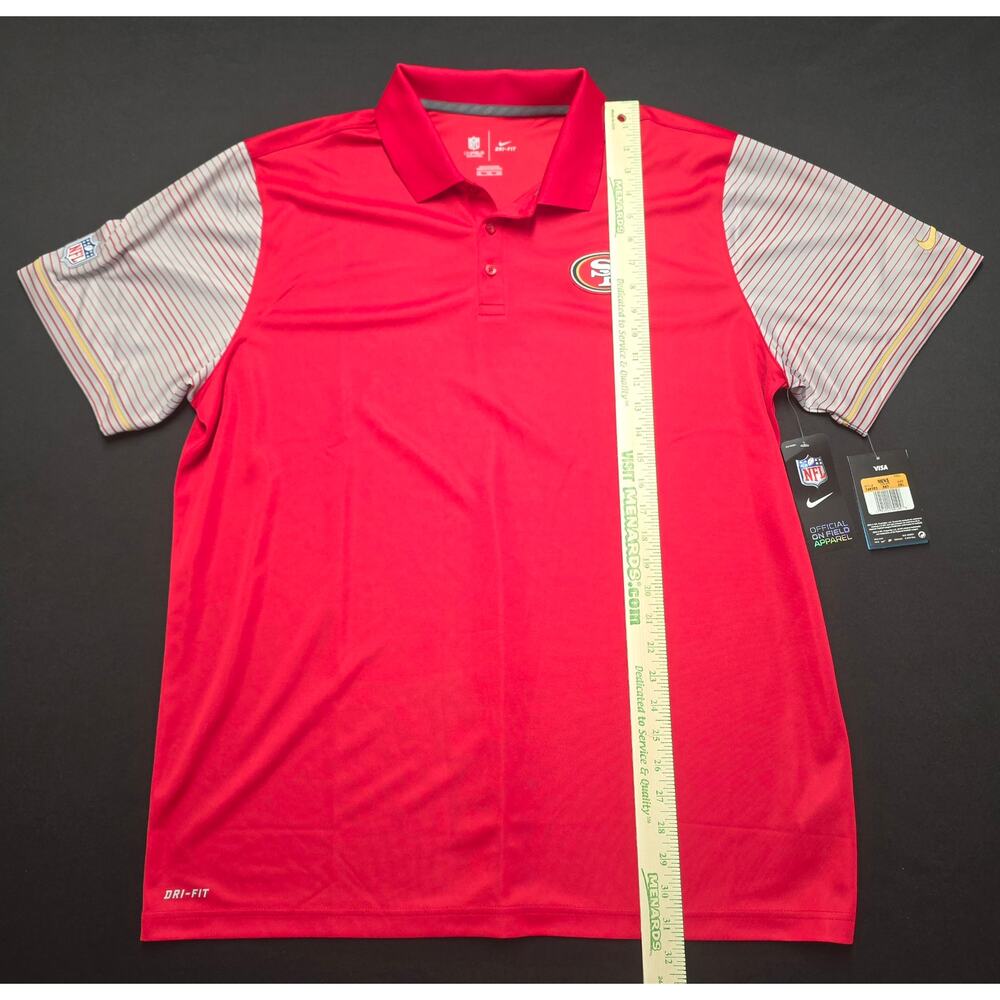 Nike Dri-FIT San Francisco 49ers Polo Shirt Mens 2XL Red NFL On Field NWT - Picture 8 of 11